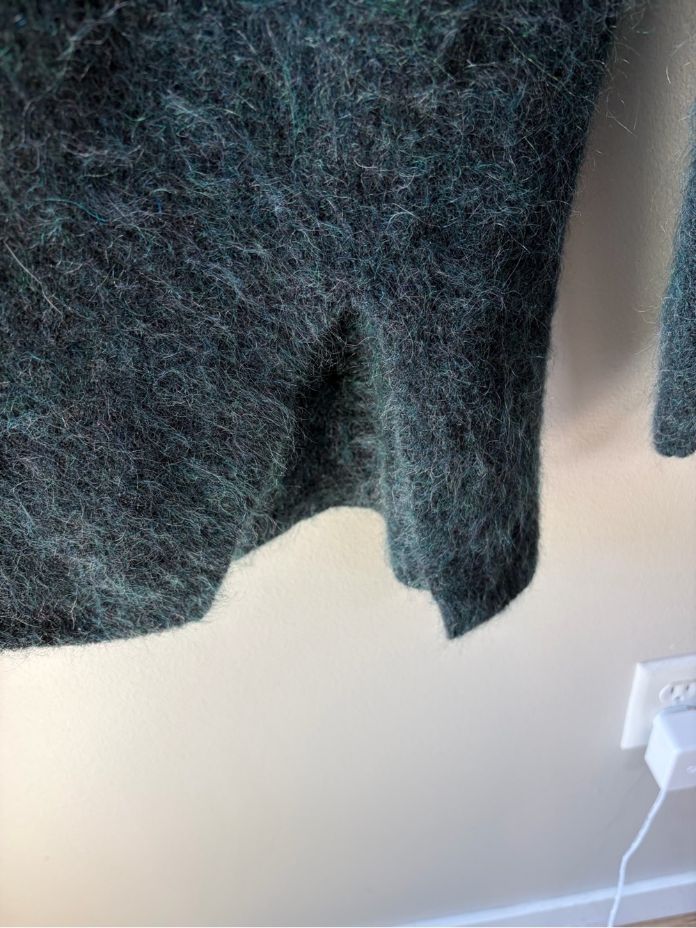 Eileen Fisher Merino Wool Mohair Blend Shawl Collar Long Cardigan in Neptune - Picture 10 of 10